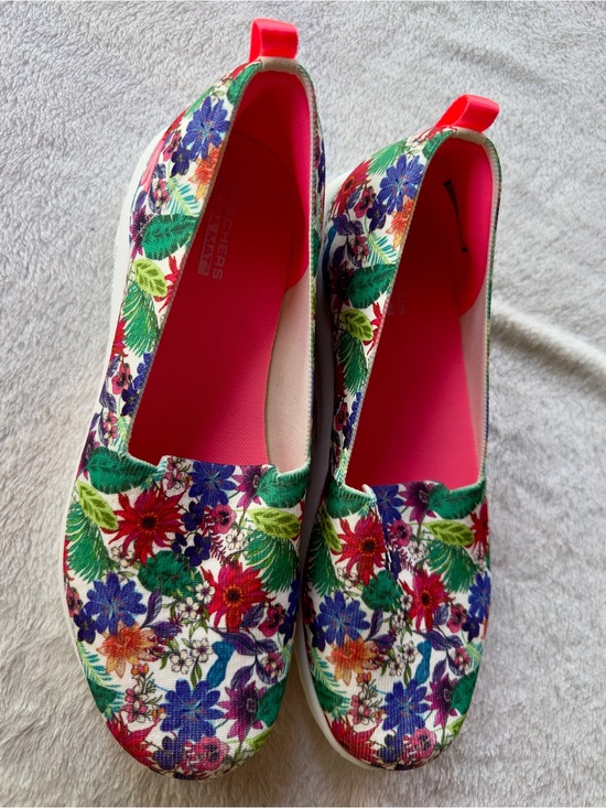 Skechers Shoes - Skechers Floral Canvas Slip-On Sneakers in Pink, Green, Blue, Red